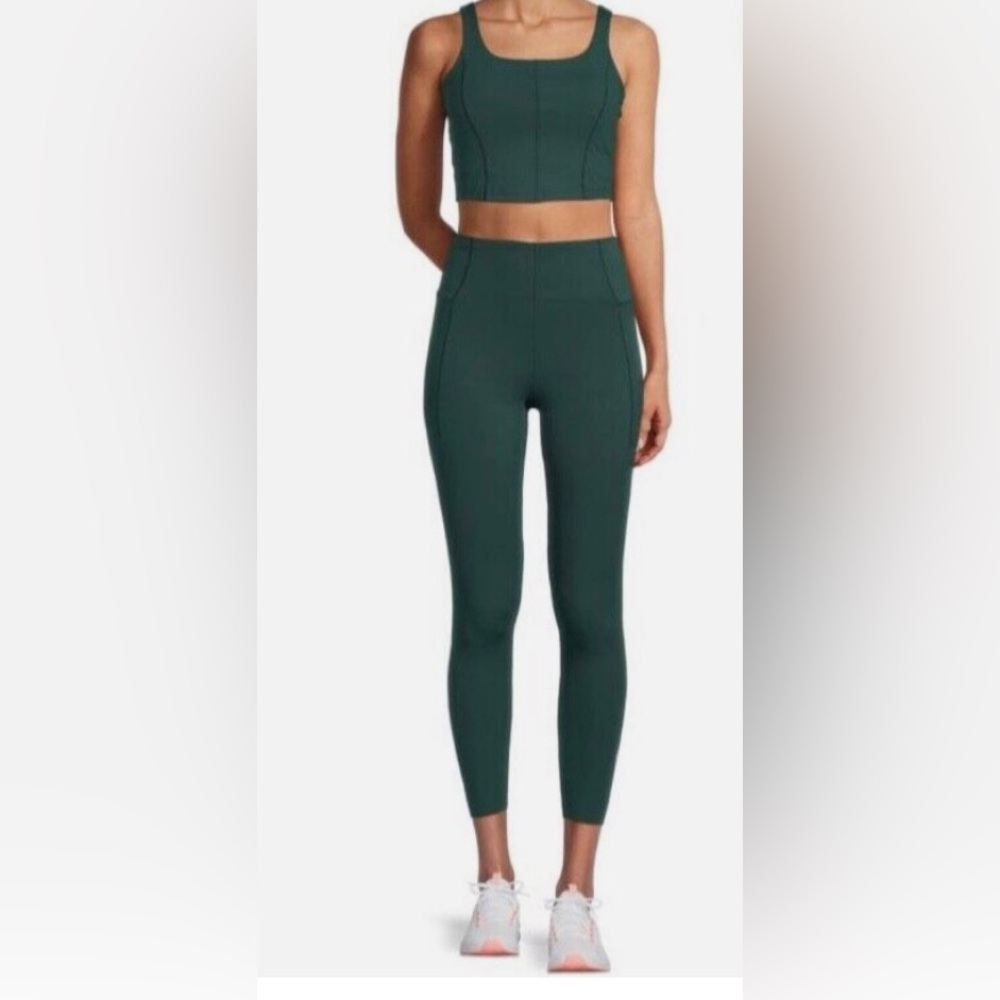 Harmony and Balance 2-Piece Sports Bra & Leggings Set, Moss Green, NWT